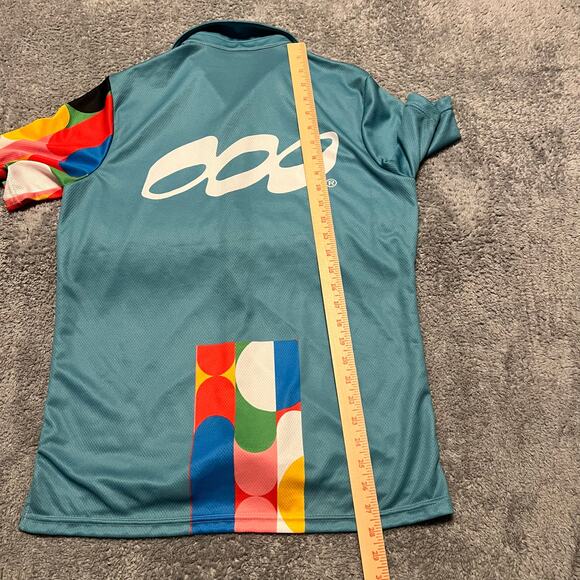 Podiumwear Shirt Adult Medium Snap Polo Performance Cycle Colorful - Picture 3 of 5